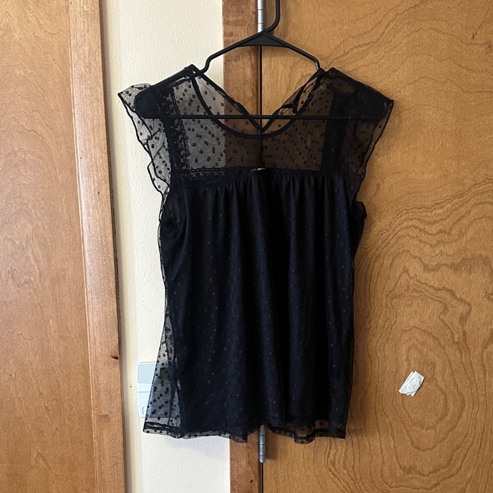 Sheer Black Sleeveless Top